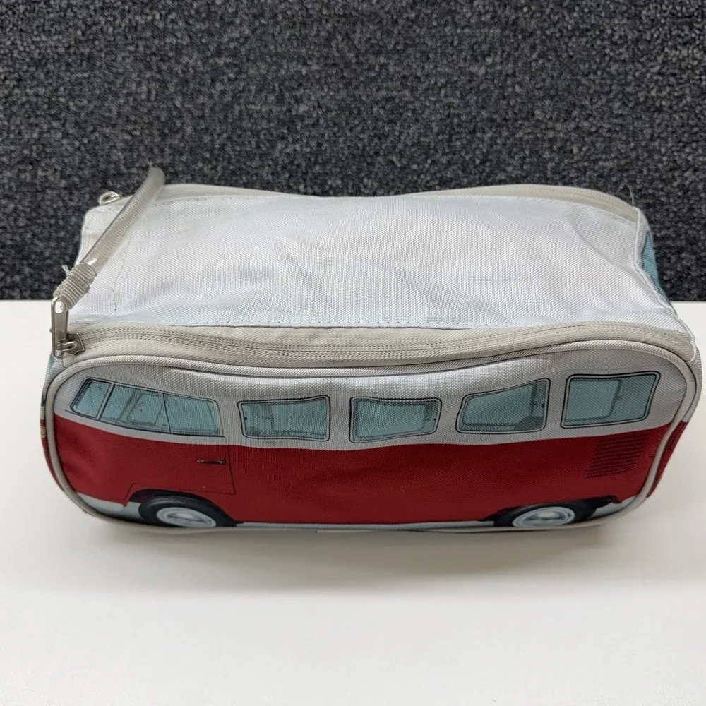 Volkswagen VW Bus Pencil Case Makeup Bags Red‎ White T1 1967 Zip Pouch 13in